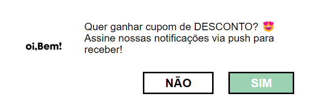 Pop-up para inscrição em lista de e-mail com oferta de desconto