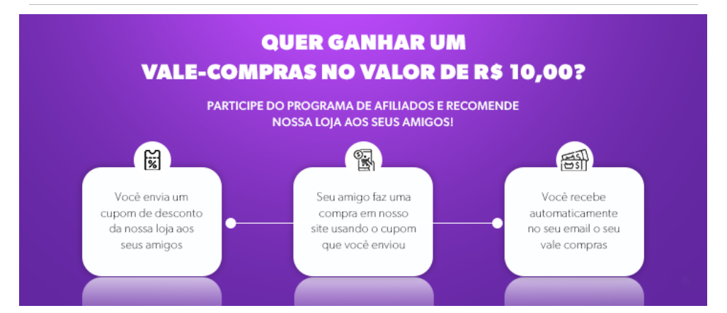 Exemplo de promoção para Indicação de amigos