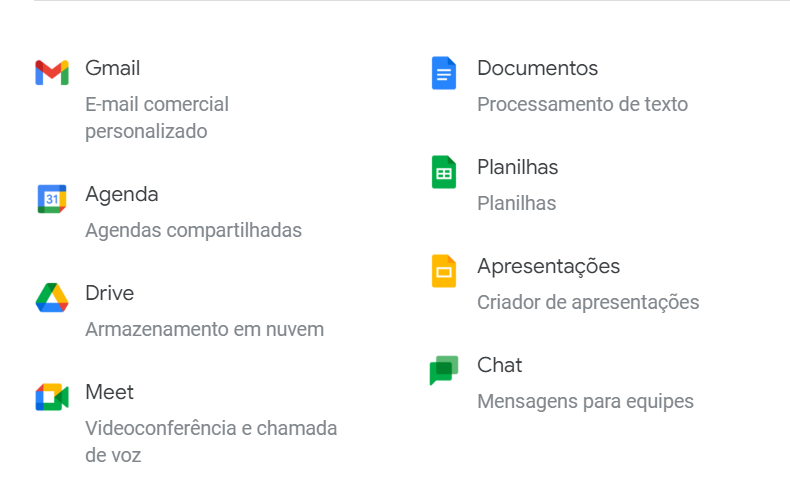 Ferramentas do Google Workspace