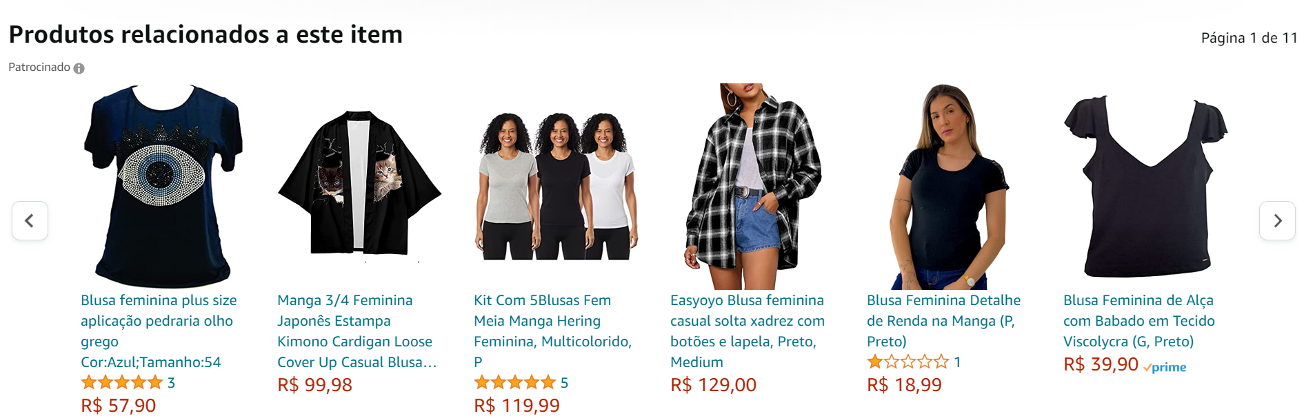Recomendação de produtos personalizados no site da Amazon