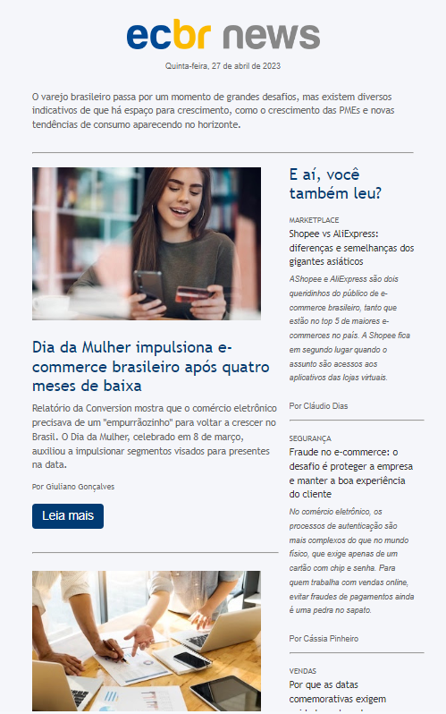 newsletter e-commerce brasil