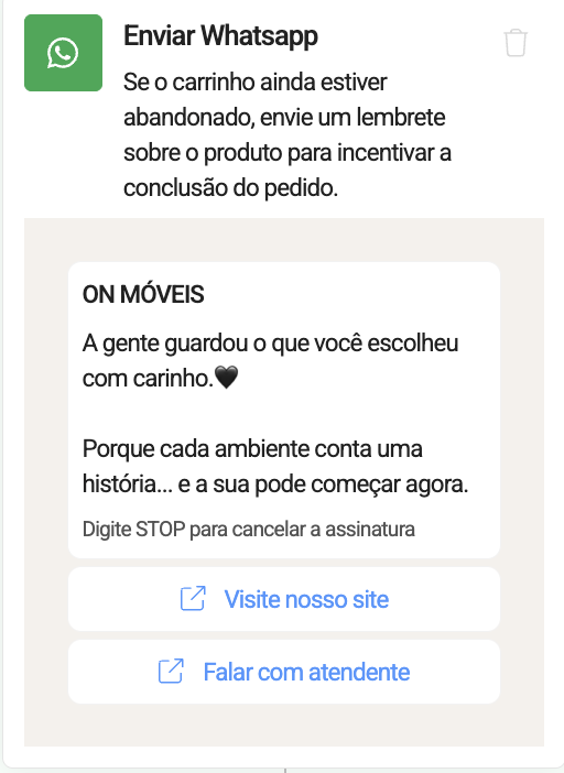 automacao de whatsapp on moveis