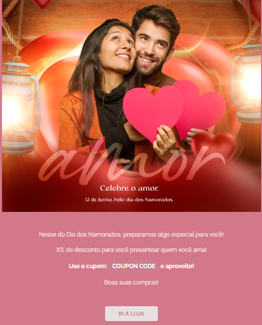 Exemplo de e-mail marketing para Dia dos Namorados