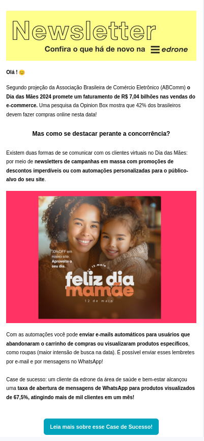 Inbound Commerce: newsletter de Dia das Mães