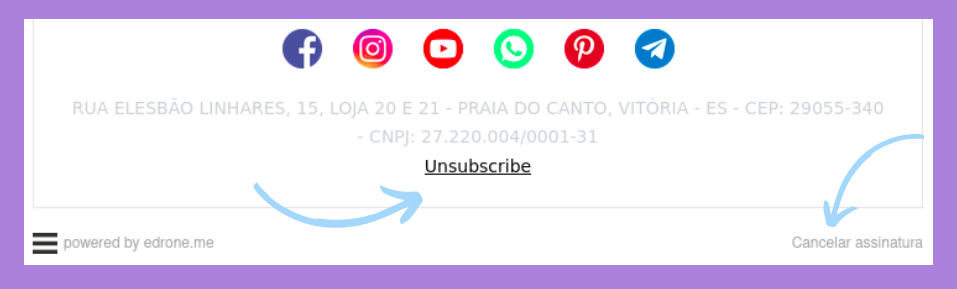 Opt-in: opção de opt-out em e-mail 