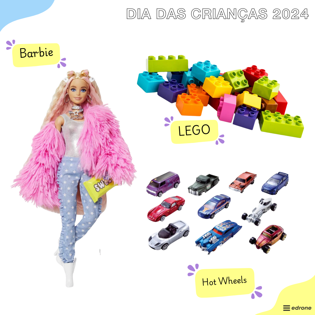 Dia das Crianças 2024: Barbie, Lego e Hot Wheels / reprodução.