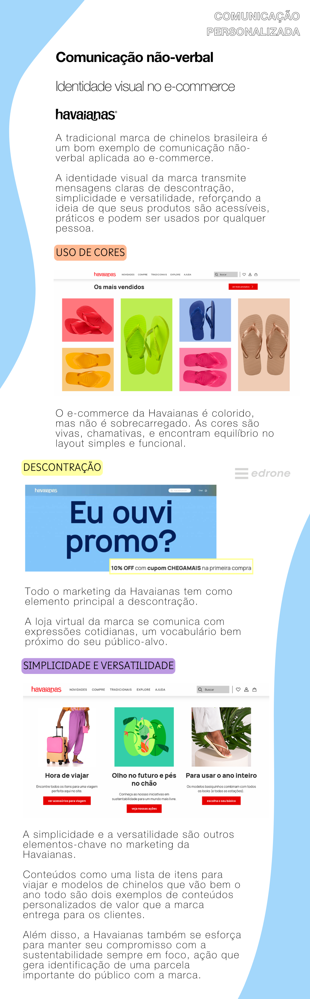 Comunicação personalizada para e-commerce: estudo de caso de comunicação não-verbal da marca Havaianas.