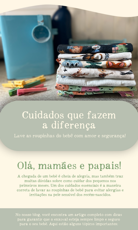 Newsletter The Mini Forest sobre cuidados com as peças 