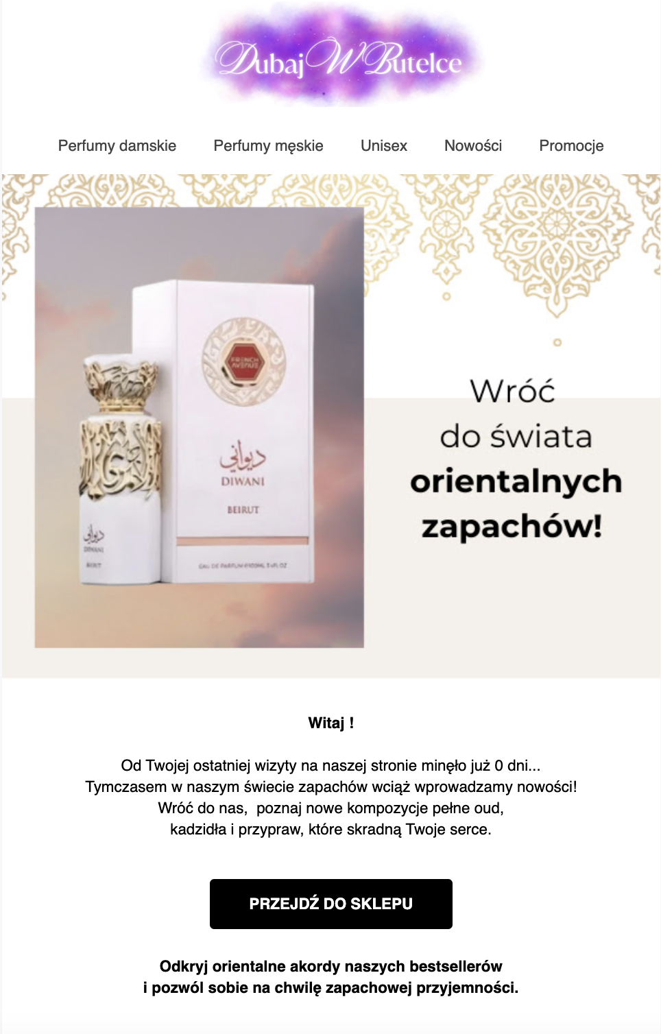 perfumy Dubaj w butelce przywracaj klientów