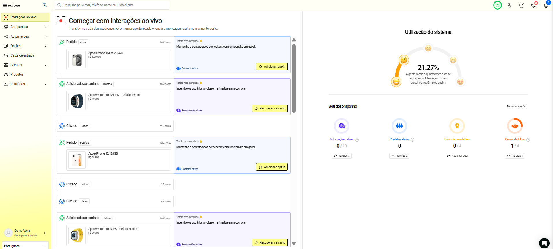 edrone freemium dashboard