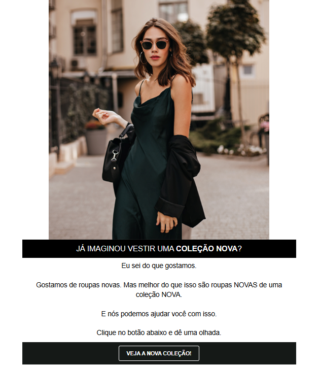 Newsletter de coleção nova - template da edrone.