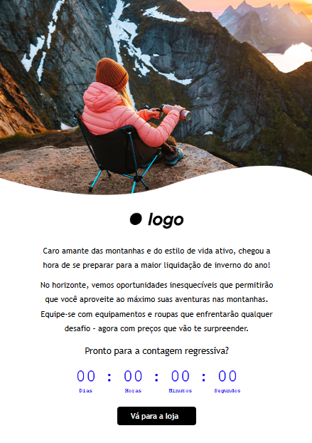 newsletter com timer de contagem regressiva para promoção especial - Template da edrone