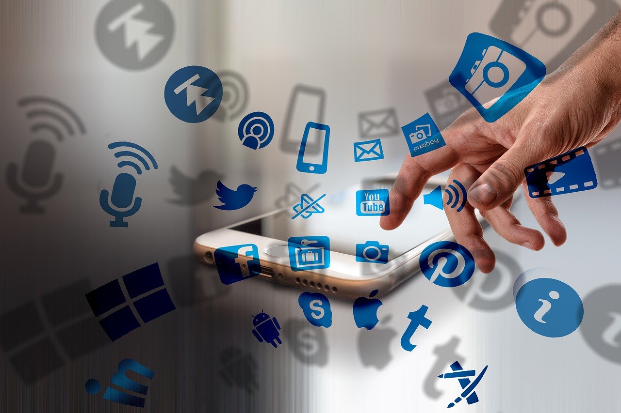 ícones de comunicação multicanal