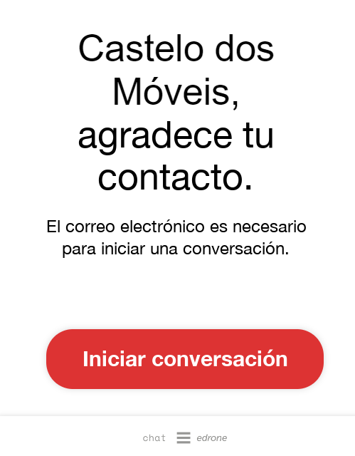 Ejemplo de mensaje de bienvenida para captación de datos hecha en el sistema edrone